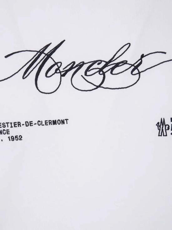 25FW 몽클레어 스크립트 로고 면 티셔츠 K20918C0001289AUG00A White - MONCLER