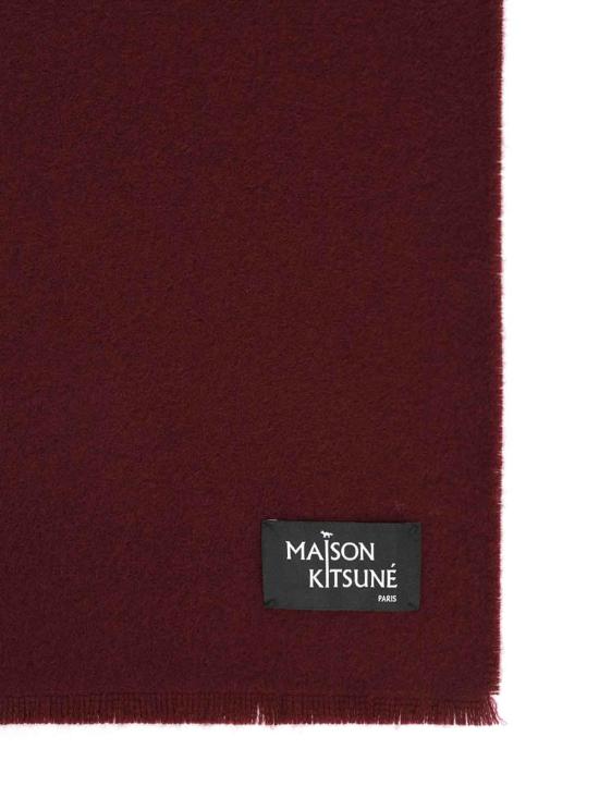 25FW 메종키츠네 울 프린지 스카프 PW06200WB00280323 Dark Red - MAISON KITSUNE