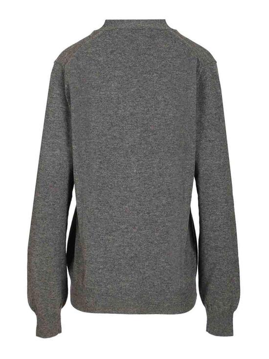 25FW 꼼데가르송 V넥 하트 와펜 가디건 AXN0080513 Grey - COMME DES GARCONS