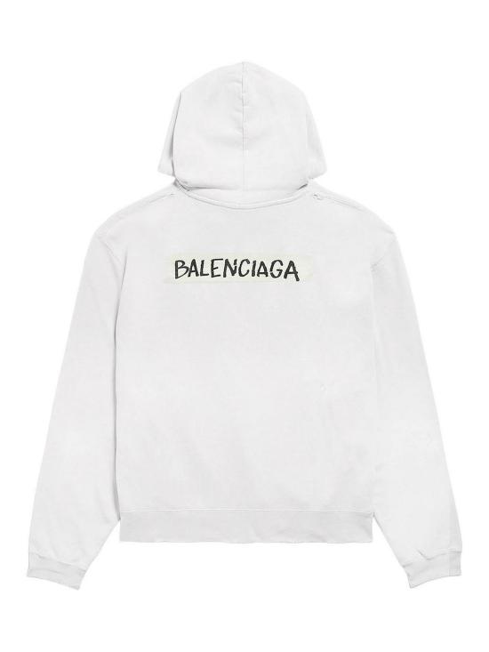26SS 발렌시아가 후드 티셔츠 850338TTVL79012 White - BALENCIAGA