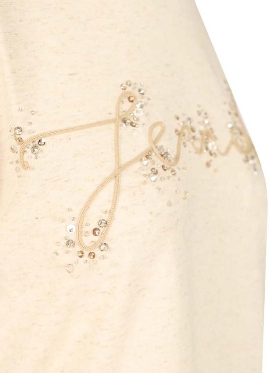 25FW 펜디 반팔 티셔츠 FS7254ASMHF1SAZ Beige - FENDI