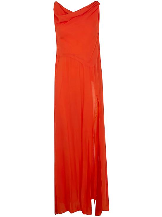 26SS 블루마린 롱 원피스 P622A795A N0216 ORANGE FLAME