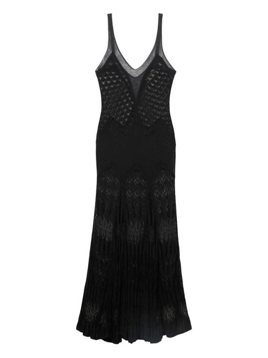 26SS 블루마린 롱 원피스 P622A742A N0990 BLACK - BLUMARINE