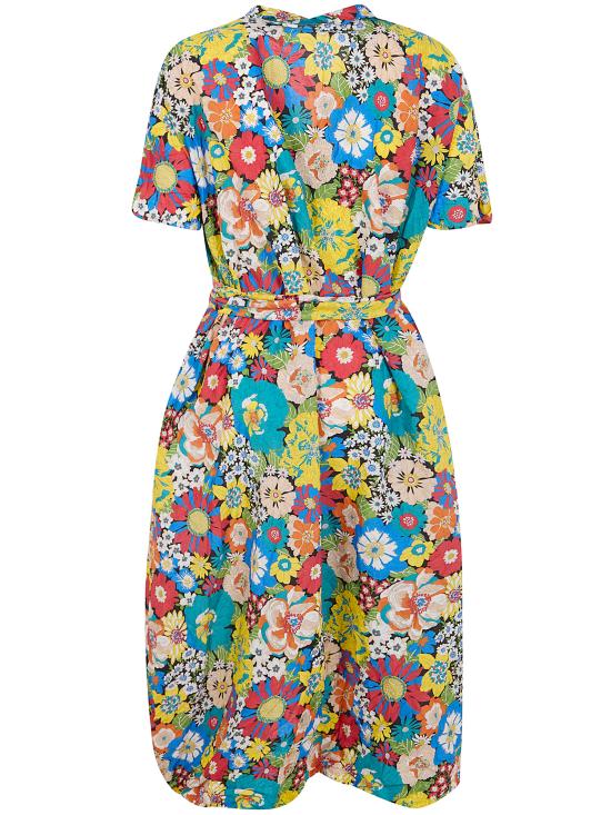 26SS 다니엘라 그레지스 롱 원피스 A34AM LY1 BLACK BACKGROUND COLORED SUNFLOWERS - DANIELA GREGIS