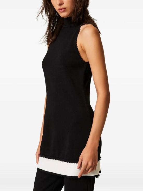 26SS 트윈셋 숏 원피스 261TP3374 12063 BICOLOR BLACK SNOW - TWINSET