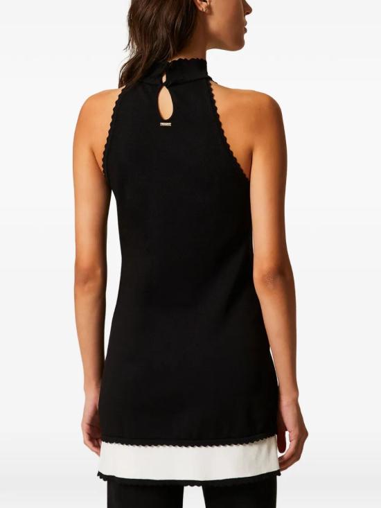 26SS 트윈셋 숏 원피스 261TP3374 12063 BICOLOR BLACK SNOW - TWINSET