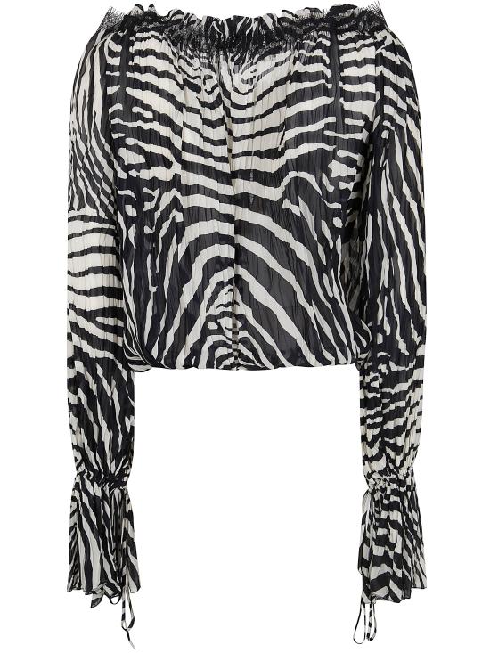 26SS 블루마린 블라우스 P622C440A M1039 NATURAL WHITE BLACK - BLUMARINE