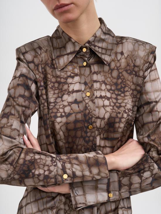 26SS 엘리자베타프랜치 셔츠 NCA13161E2644 Brown - ELISABETTA FRANCHI