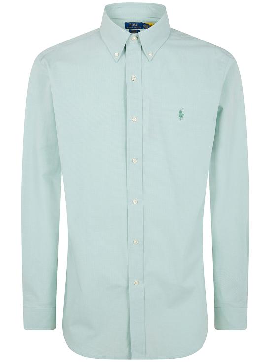 26SS 폴로 랄프로렌 긴팔 셔츠 710 B15 614 001 ESSEX GREEN WHITE