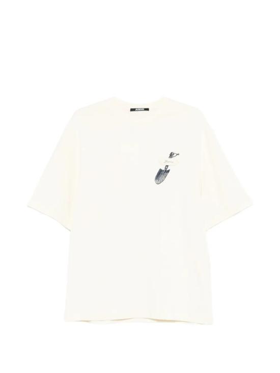 26SS 자크뮈스 반팔 티셔츠 26ETSM00623AJ00226 1NZ EMBROIDERED SHOVEL OFF WHITE