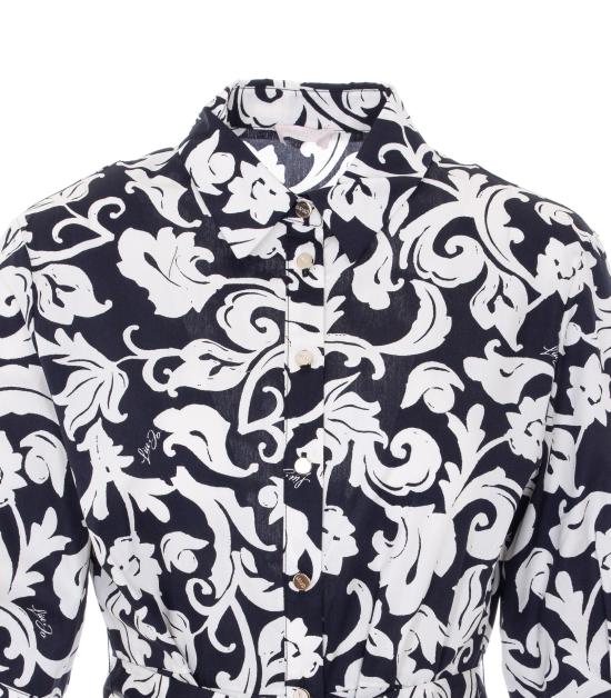 26SS 리우조 미디 원피스 WA6349 T4853P9421 Black wh ara - LIU JO