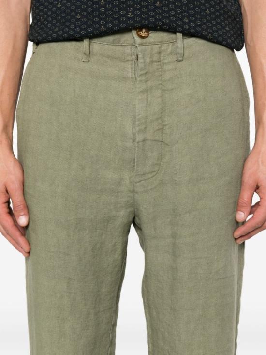 25SS 비비안웨스트우드 스트레이트 팬츠 2F01000L W012E M404 Green - VIVIENNE WESTWOOD