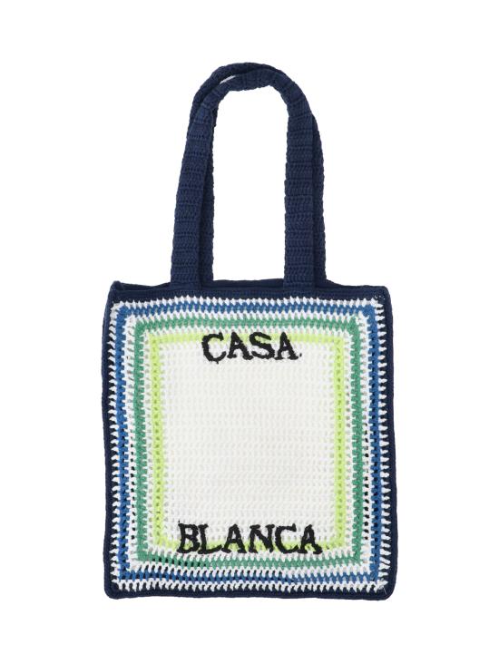  카사블랑카 토트백 A SP26 BAG 187 01 EX BC WHITE BLUE STRIPE White - CASABLANCA