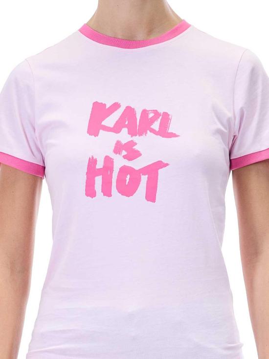 26SS 칼라거펠트 반팔 티셔츠 A4W17102507 Pink - KARL LAGERFELD