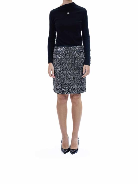 25FW 칼라거펠트 미디 스커트 A4W120168915 Black - KARL LAGERFELD
