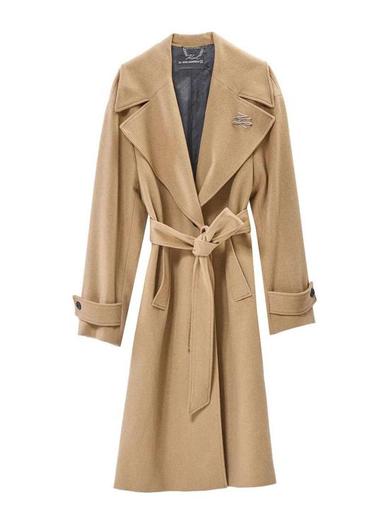 25FW 칼라거펠트 미디 스커트 A3W150101LG Camel