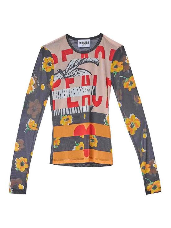 26FW 모스키노 반팔 티셔츠 121582381888 Multicolour