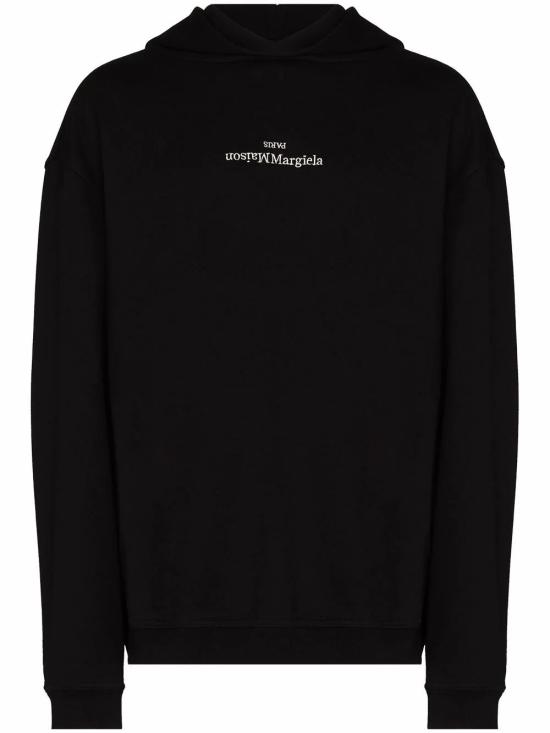 26SS 마르지엘라 업사이드 다운 자수 로고 후드 S50GU0167 S25503 962 Black