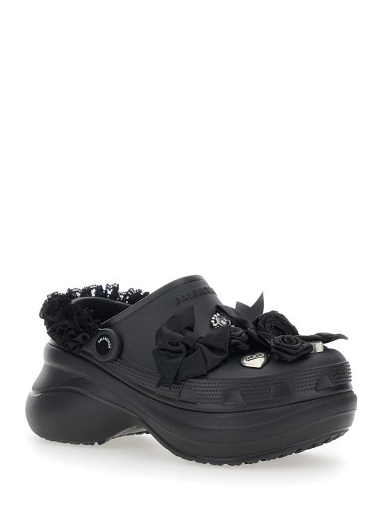 26SS 발렌시아가 x 크록스 지비츠 뮬 720762W0FPA1000 Black - BALENCIAGA