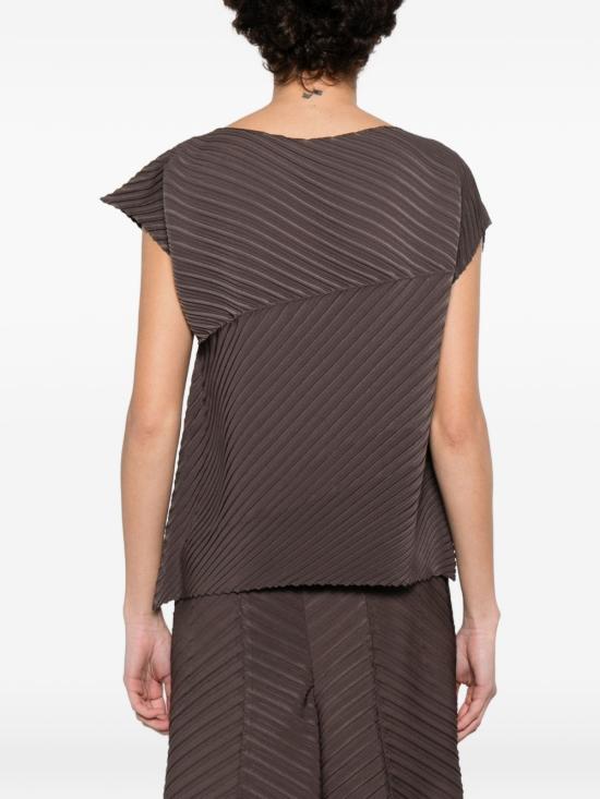 26SS 이세이 미야케 민소매 티셔츠 IM66FJ673 45 Brown - ISSEY MIYAKE