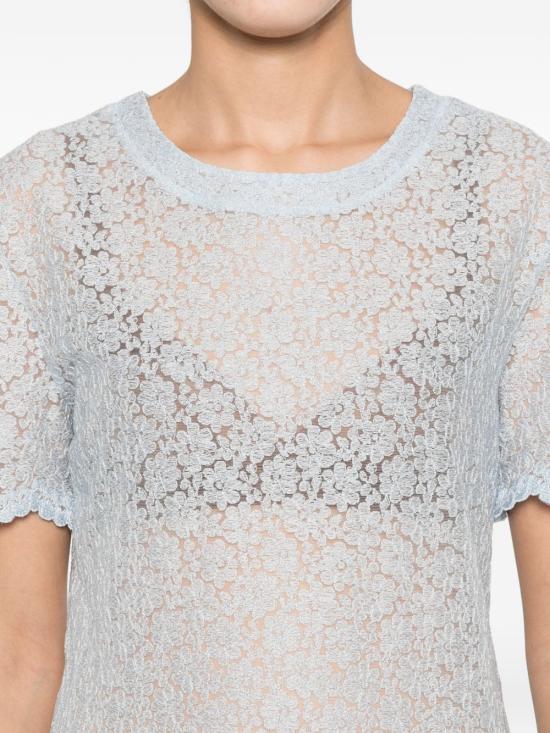 26SS 에르마노 설비노 반팔 티셔츠 D482L338 EQVB4811 Clear Blue - ERMANNO SCERVINO