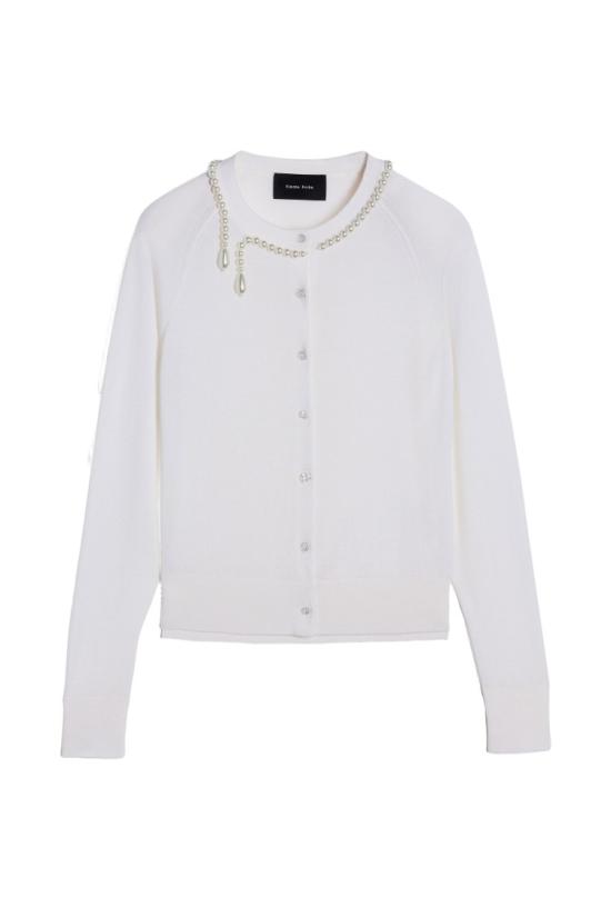 26SS 시몬로샤 스웨터 KMK13WB0647IVORYPEARL White