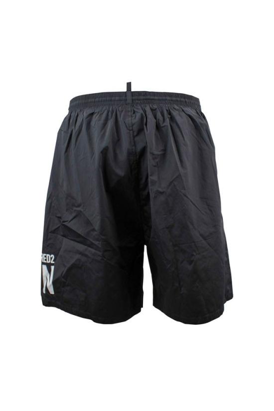  디스퀘어드2 스윔팬츠 허리끈이 있는 검정색 나일론 수영 반바지 - DSQUARED2