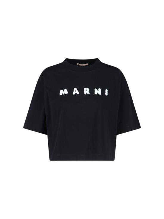 26SS 마르니 반팔 티셔츠 THJE0333P5 USCX42SLN99 Black