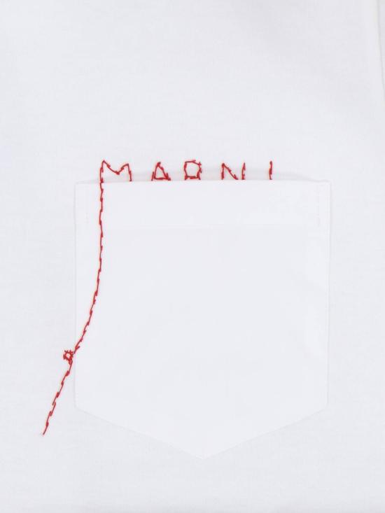 26SS 마르니 로고 핸드스티칭 반팔 티셔츠 THJE0378QS UTC44600W01 White - MARNI