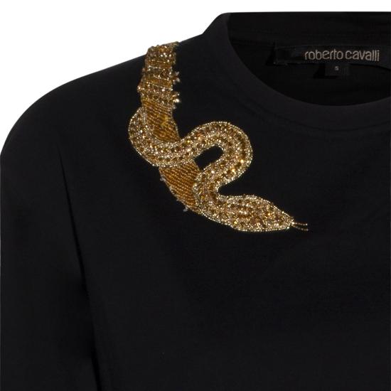 26SS 로베르토 카발리 반팔 티셔츠 WKR64CJD08405051 Black - ROBERTO CAVALLI