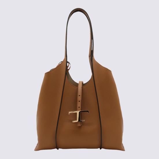 26SS 토즈 T 타임리스 스몰 쇼핑백 XBWTSBA0200Q8ES410 Brown - TODS
