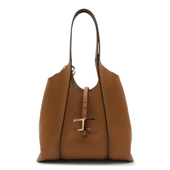 26SS 토즈 T 타임리스 스몰 쇼핑백 XBWTSBA0200Q8ES410 Brown