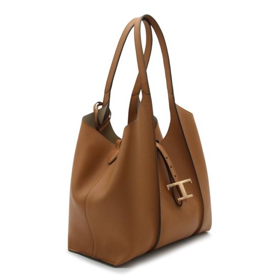 26SS 토즈 T 타임리스 스몰 쇼핑백 XBWTSBA0200Q8ES410 Brown - TODS