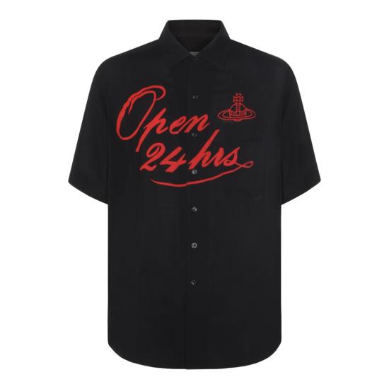 26SS 비비안웨스트우드 반팔 셔츠 2401004KW01CMN401 Black