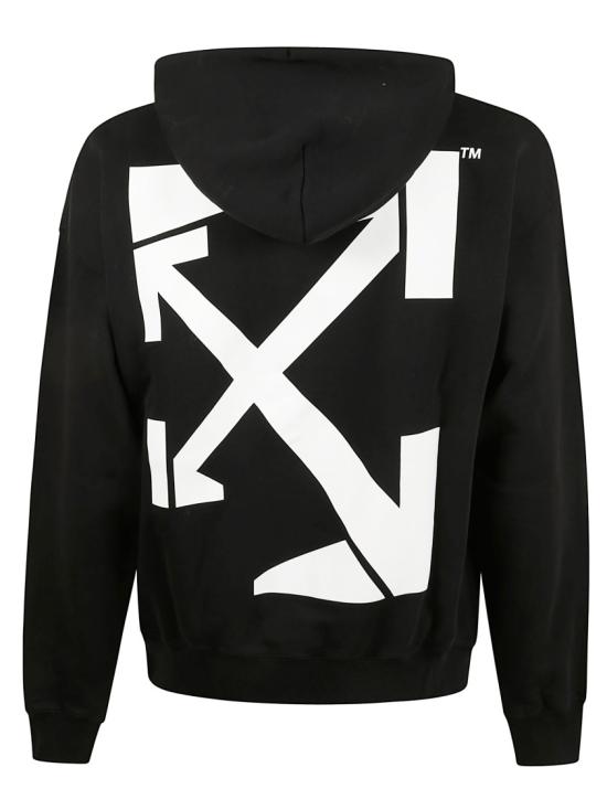 25FW 오프화이트 런 애로우 후드 티셔츠셔츠 OMBB085F25FLE00J1001 Black - OFF WHITE