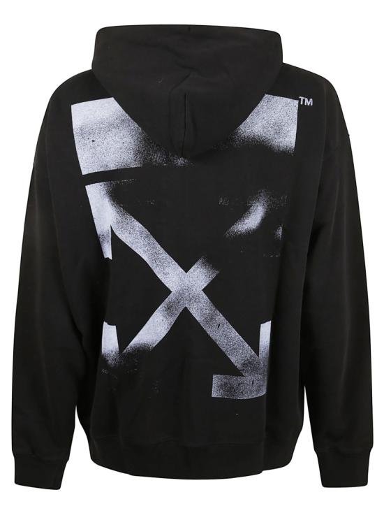 25FW 오프화이트 스텐실 에로우 스케이트 후드 티셔츠 OMBB085F25FLE00H1041 Black - OFF WHITE