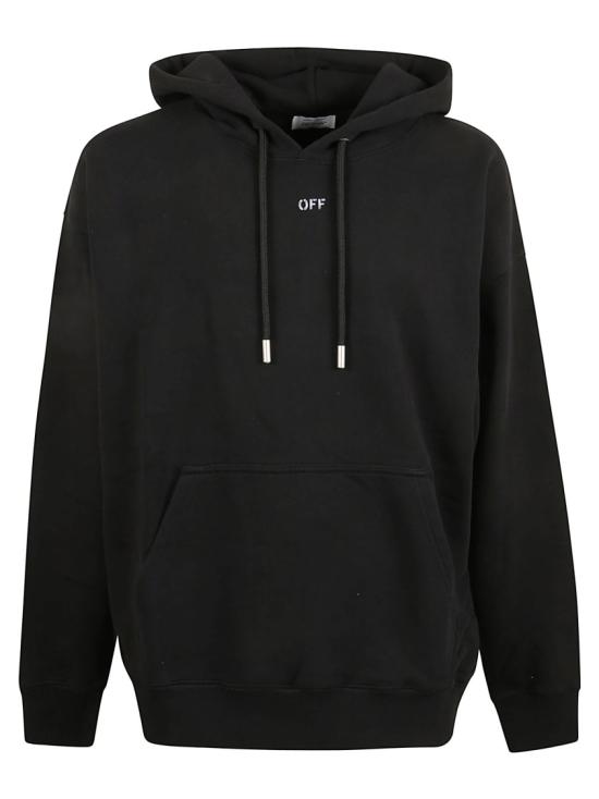 25FW 오프화이트 스텐실 에로우 스케이트 후드 티셔츠 OMBB085F25FLE00H1041 Black