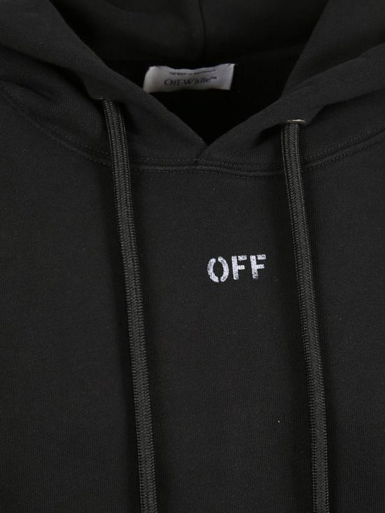 25FW 오프화이트 스텐실 에로우 스케이트 후드 티셔츠 OMBB085F25FLE00H1041 Black - OFF WHITE