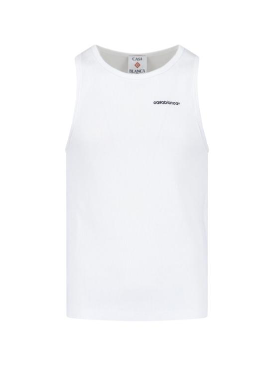 26SS 카사블랑카 반팔 티셔츠 M SP26 JTS 057 02RIBBED TANK TOP White