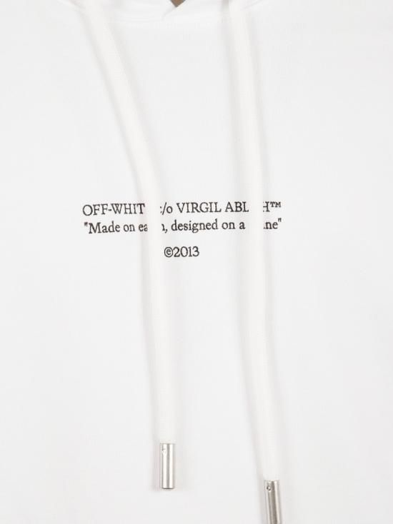 25FW 오프화이트 로고 프린트 캥거루 포켓 후드 티셔츠셔츠 OMBB085F25FLE0160110 White - OFF WHITE