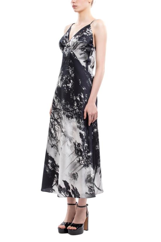  사이드 코베이시 원피스 화려한 프린트가 돋보이는 브이넥 미디 드레스 - SAIID KOBEISY