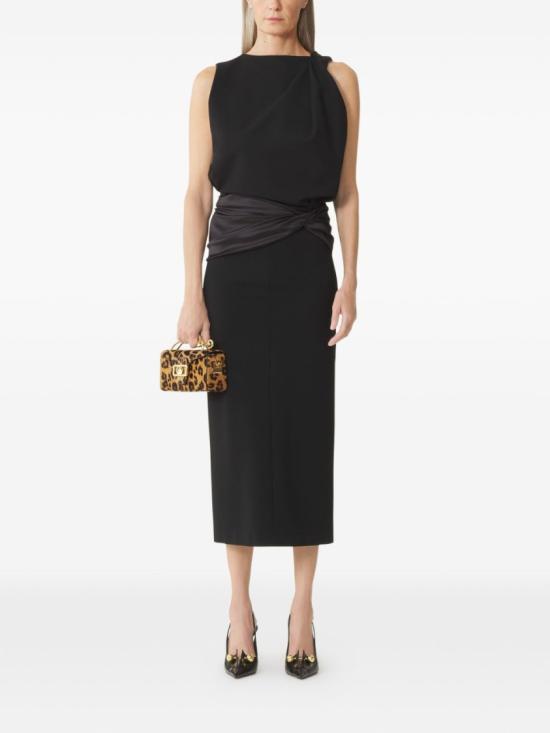 26SS 랑방 롱 원피스 RW DR0125 6142 P26 10 Black - LANVIN