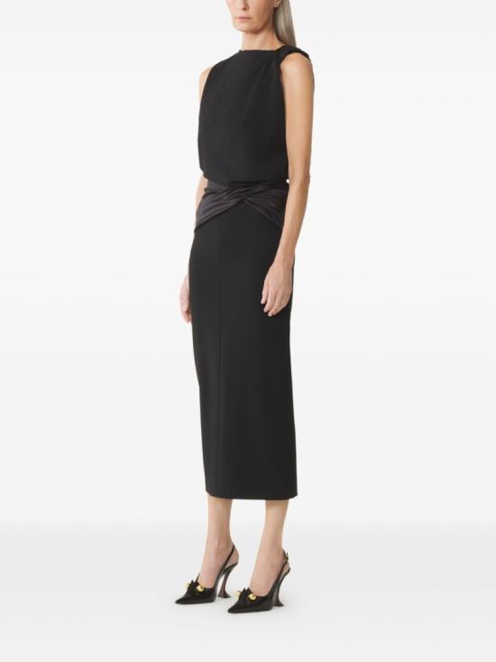 26SS 랑방 롱 원피스 RW DR0125 6142 P26 10 Black - LANVIN