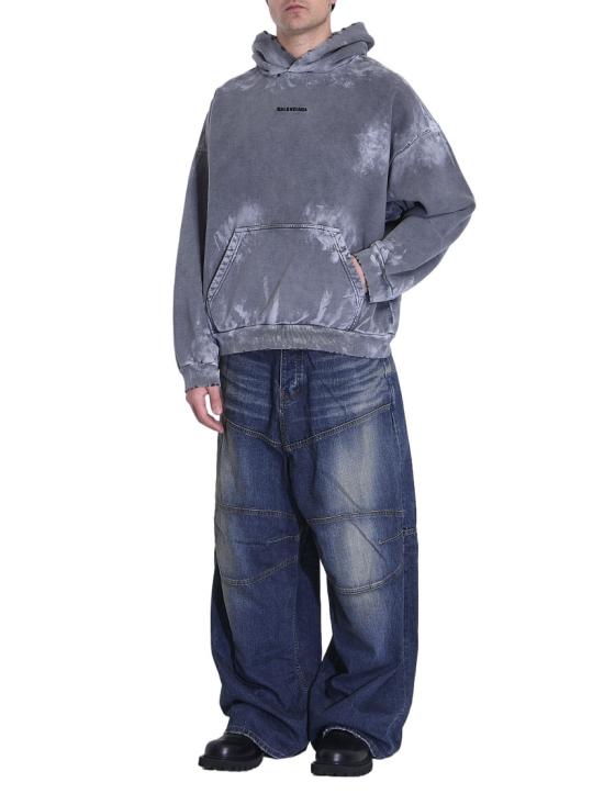 25FW 발렌시아가 미디엄 핏 후드 티셔츠 767877TRVI9 8499 Grey - BALENCIAGA