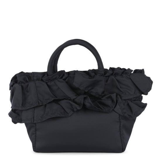 26SS 가니 미니 러플 디테일 쇼퍼백 A7187099 Black - GANNI