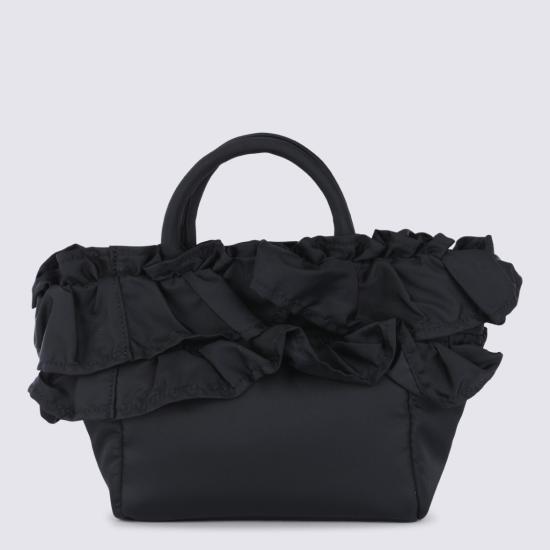 26SS 가니 미니 러플 디테일 쇼퍼백 A7187099 Black - GANNI