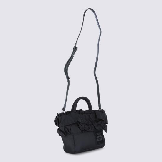 26SS 가니 미니 러플 디테일 쇼퍼백 A7187099 Black - GANNI