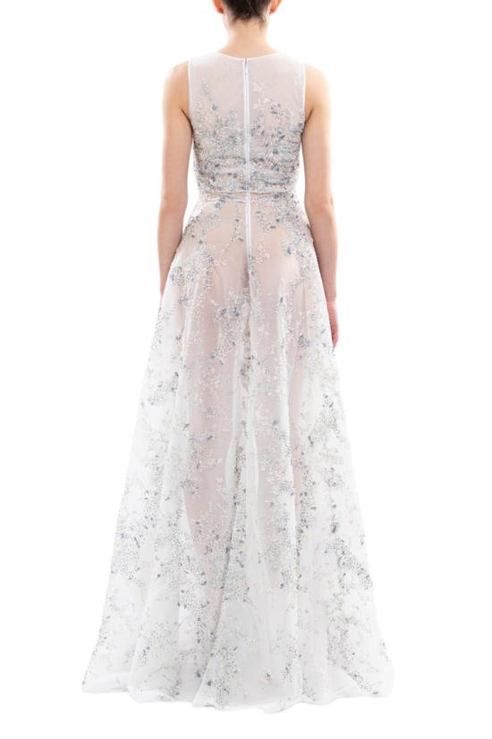  사이드 코베이시 롱 원피스 정교한 자수 장식이 돋보이는 오프화이트 맥시 드레스 - SAIID KOBEISY