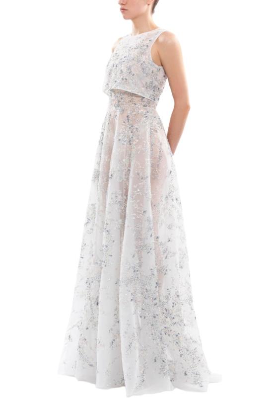  사이드 코베이시 롱 원피스 정교한 자수 장식이 돋보이는 오프화이트 맥시 드레스 - SAIID KOBEISY