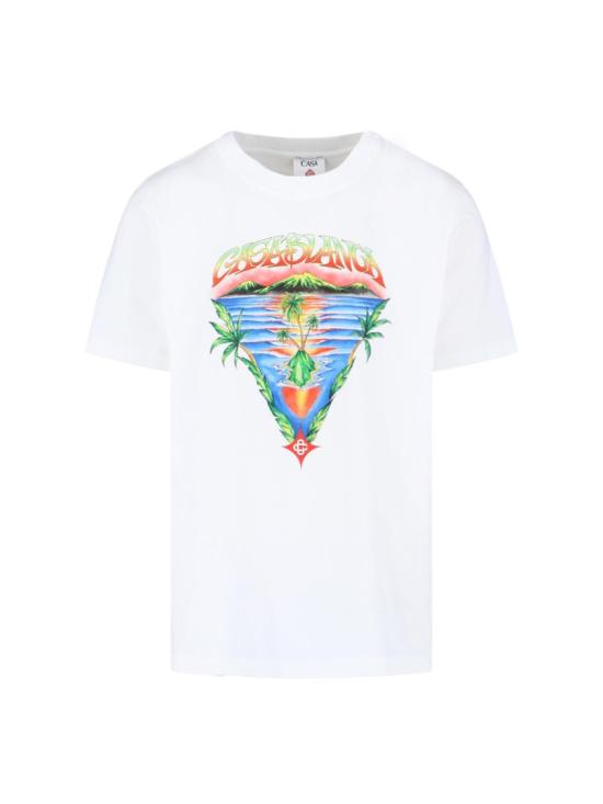  카사블랑카 반팔 티셔츠 M SP26 JTS 001 19 EX BCINNOCENCE TRIANGLE White